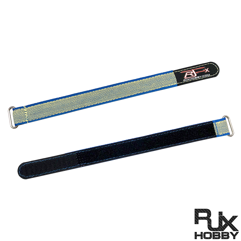RJXHOBBY 2pcs Zinc Alloy Seamless Buckle Kevlar Battery Strap(Width: 20mm Length: 200-1000mm ）
