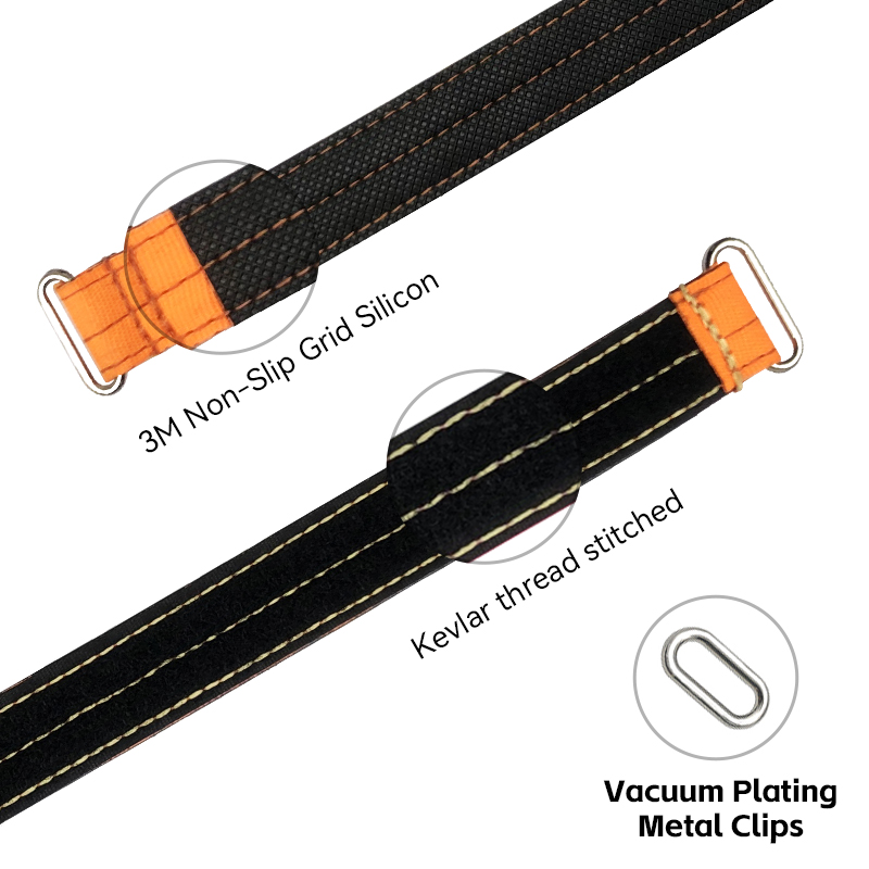 RJXHOBBY 2pcs Kevlar Battery Strap Kevlar Stitching Rubber Grip and Metal Buckle (Width: 20mm Length: 150-400mm)