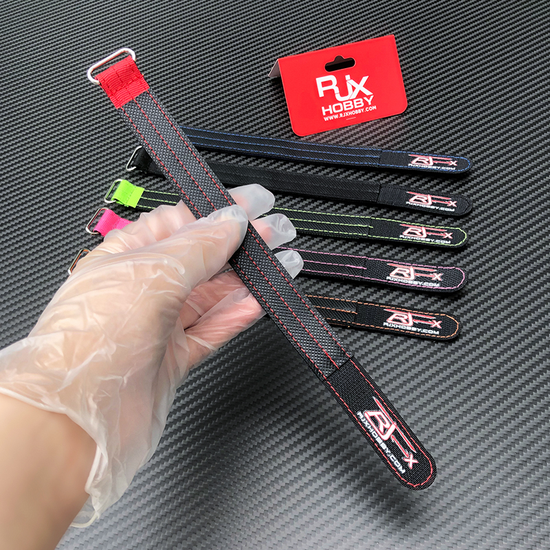 RJXHOBBY 2pcs Kevlar Battery Strap Kevlar Stitching Rubber Grip and Metal Buckle (Width: 20mm Length: 150-400mm)