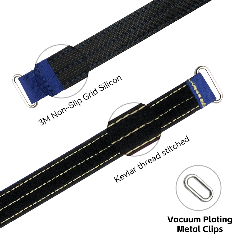 RJXHOBBY 2pcs Kevlar Battery Strap Kevlar Stitching Rubber Grip and Zinc Alloy Seamless Buckle(Width: 20mm Length: 200-400mm)