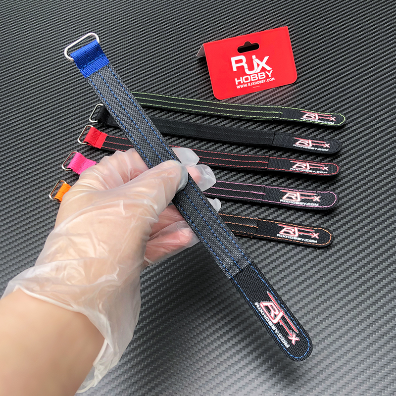 RJXHOBBY 2pcs Kevlar Battery Strap Kevlar Stitching Rubber Grip and Metal Buckle (Width: 20mm Length: 150-400mm)
