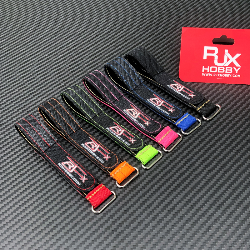 RJXHOBBY 2pcs Kevlar Battery Strap Kevlar Stitching Rubber Grip and Metal Buckle (Width: 20mm Length: 150-400mm)
