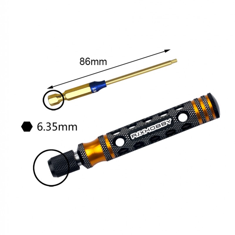 RJX 6.35mm 4 in1 Hex Screwdriver 1.5 2.0 2.5 3.0mm for RC Car helicopter FPV