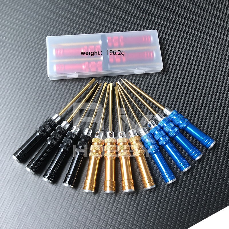 RJX 4pcs Flat Head Screw driver Tools Kit Set 3.0mm / 4.0mm / 5.0mm / 5.8mm for RC Models Car Boat Airplane