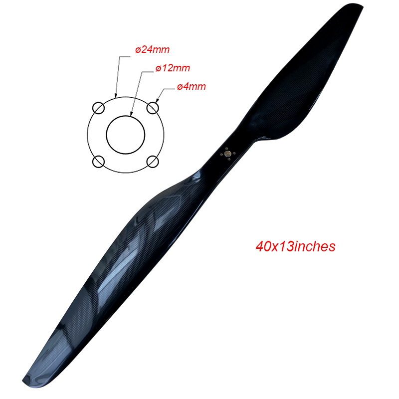 RJXHOBBY 40x13In Carbon Fiber Propeller (CW/CCW PAIR) PROPS for Drone, Agricultural plant protection UAV