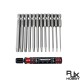 RJXHOBBY 12pcs 1/4 Inch 6.35mm Length 75mm Plum Magnetic Screw Driver Bits Sets T5 T6 T7 T8 T9 T10 T15 T20 T25 T27 T30 T40 Hex Shank