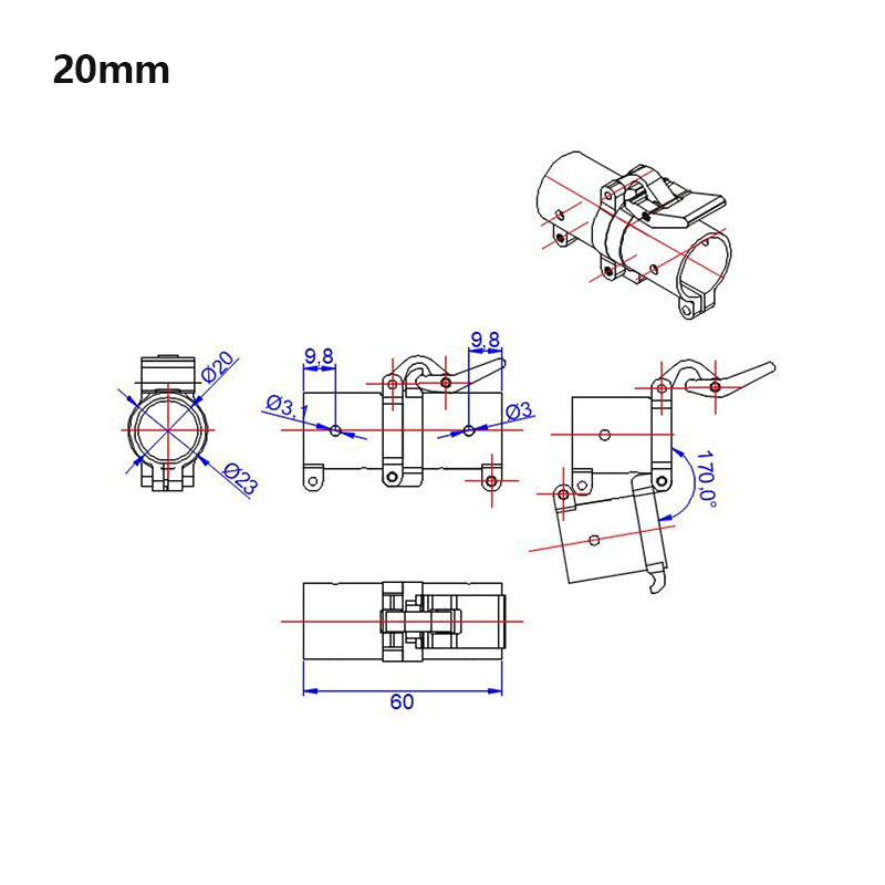RJXHOBBY 1pcs 20mm 25mm 30mm 35mm 40mm Pipe Union Connection Folding Arm for UAV Multicopter Drone