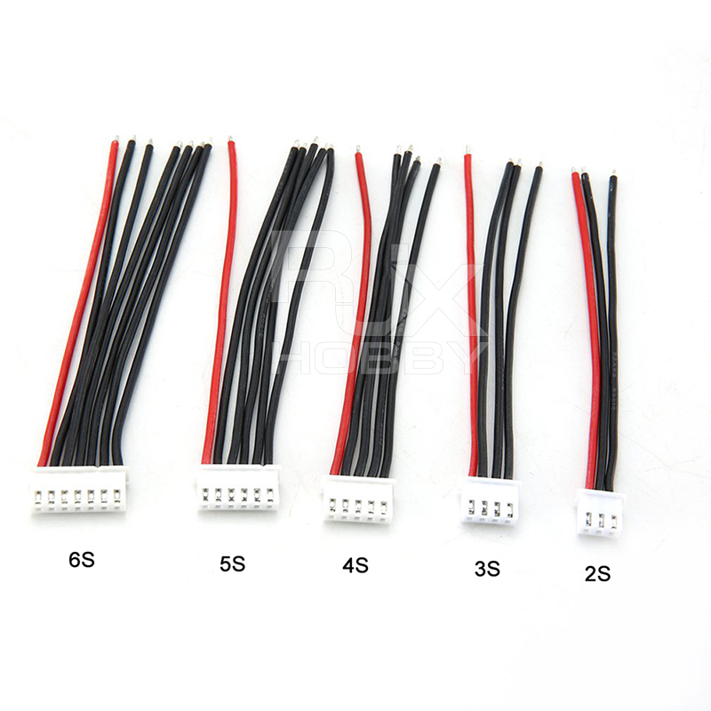 RJX 5Pcs 1S 2S 3S 4S 5S 6S 7S 8S 9S 22AWG Battery Balance Charger Silicone Cable Wire JST-XH Connector Balancer Cable