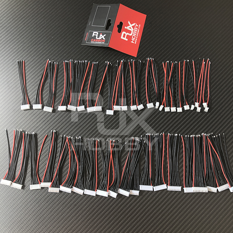 RJX 5Pcs 1S 2S 3S 4S 5S 6S 7S 8S 9S 22AWG Battery Balance Charger Silicone Cable Wire JST-XH Connector Balancer Cable