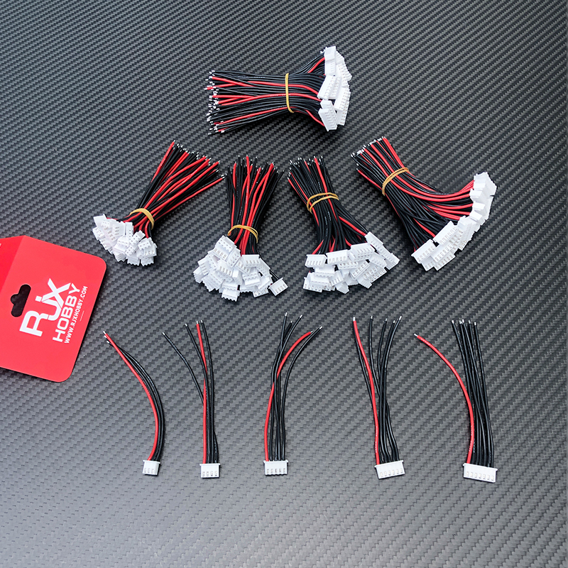 RJX 5Pcs 1S 2S 3S 4S 5S 6S 7S 8S 9S 22AWG Battery Balance Charger Silicone Cable Wire JST-XH Connector Balancer Cable