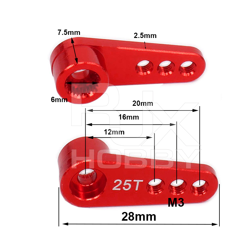 RJXHOBBY 3pcs 25T Servo Arm Horn for RC