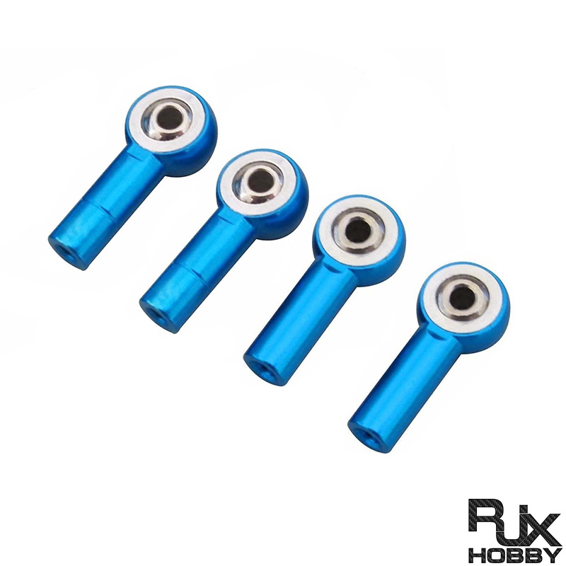 RJX M4 Aluminum Metal Rod Ends Ball Joint CW(2)& CCW(2) for Traxxas Axial Redcat Racing RC Car Airplane