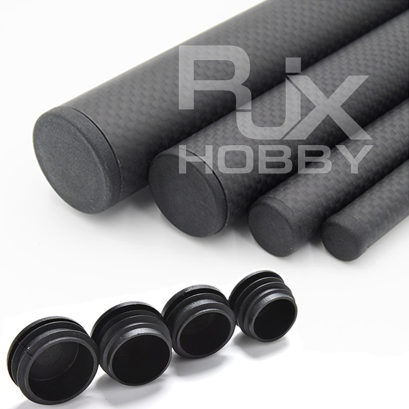 RJXHOBBY 10pcs Carbon Fiber Pipe Plug 8-98mm Pipe Plug Round Plug Waterproof and Dust-proof