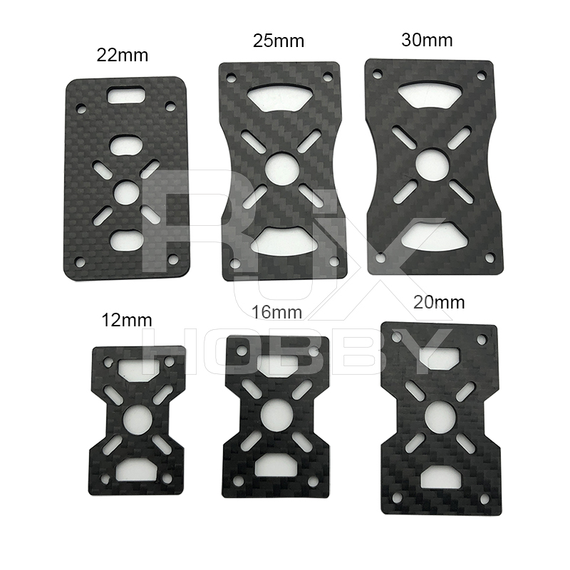 RJXHOBBY 1pcs 3K Carbon Fiber Plate Motor Fixed Mount Clip Holder Bracket for 12/16/20/22/25/30mm Tube Clamp RC Drone DIY