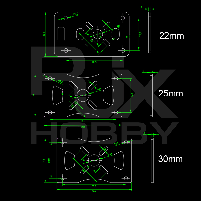 RJXHOBBY 1pcs 3K Carbon Fiber Plate Motor Fixed Mount Clip Holder Bracket for 12/16/20/22/25/30mm Tube Clamp RC Drone DIY