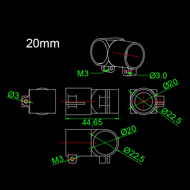 RJXHOBBY 1pcs Landing Gear Tee Tripod 16/18/20/20 to 16mm Carbon Fiber Tube Connector For Agriculture Drone UAV