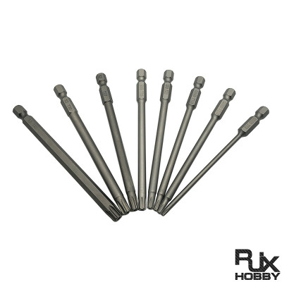 RJX 8pcs 1/4 Inch 6.35mm Length 100mm Torx Head Electric Screwdriver Bits Tip TP8, TP10, TP15, TP20, TP25, TP27, TP30, TP40