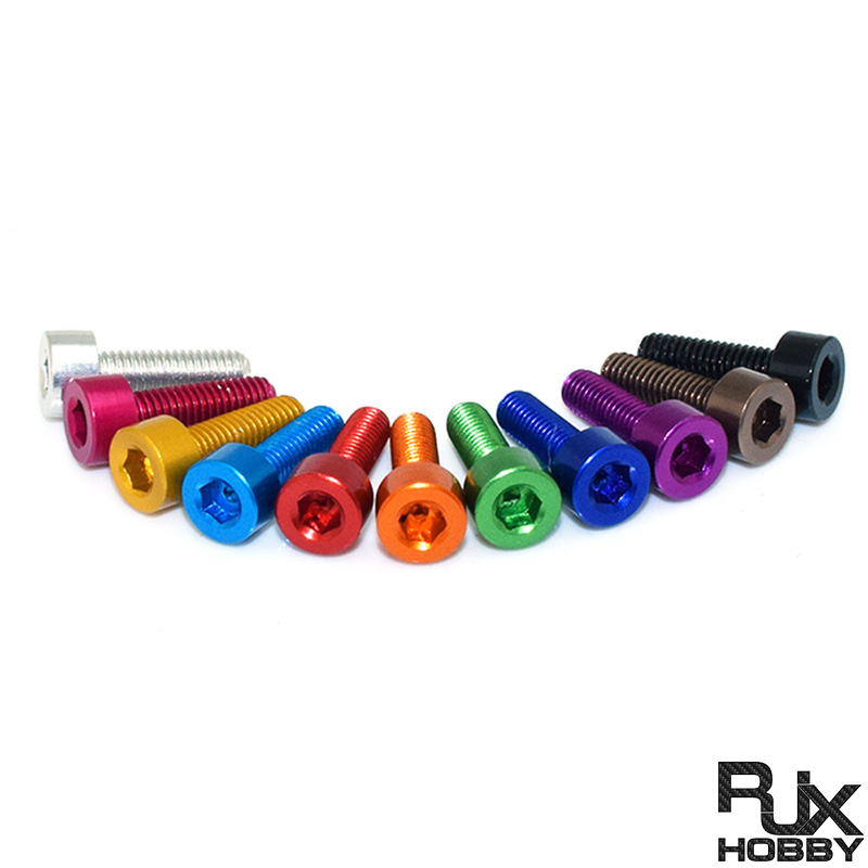 RJXHOBBY 50pcs 7075 Alum  M3*6/8/10/12/14mm  Hex Socket head Cap Screw Bolts Decorative screw