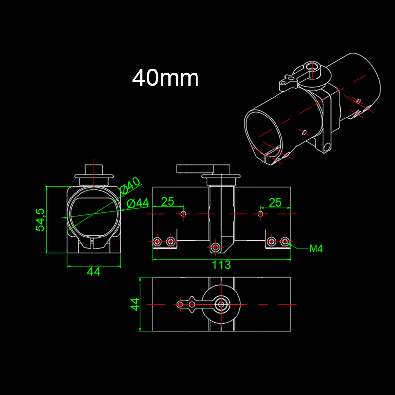 RJXHOBBY 1pcs CNC Aluminium 28 / 30 / 35 / 40mm Tube Arm Folding down Connector for Plant Protection UAV Multicopter