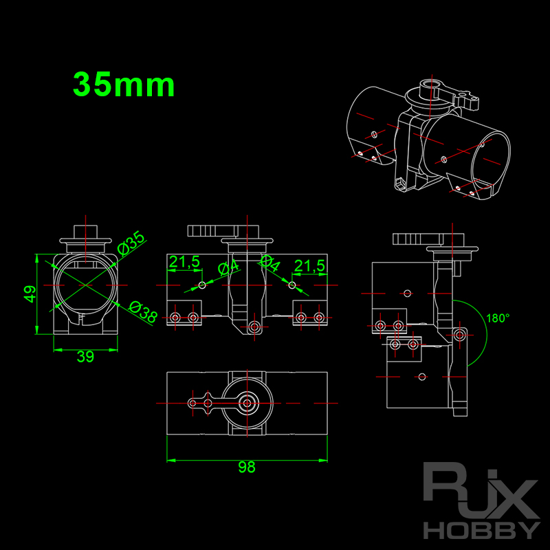 RJXHOBBY 1pcs CNC Aluminium 28 / 30 / 35 / 40mm Tube Arm Folding down Connector for Plant Protection UAV Multicopter