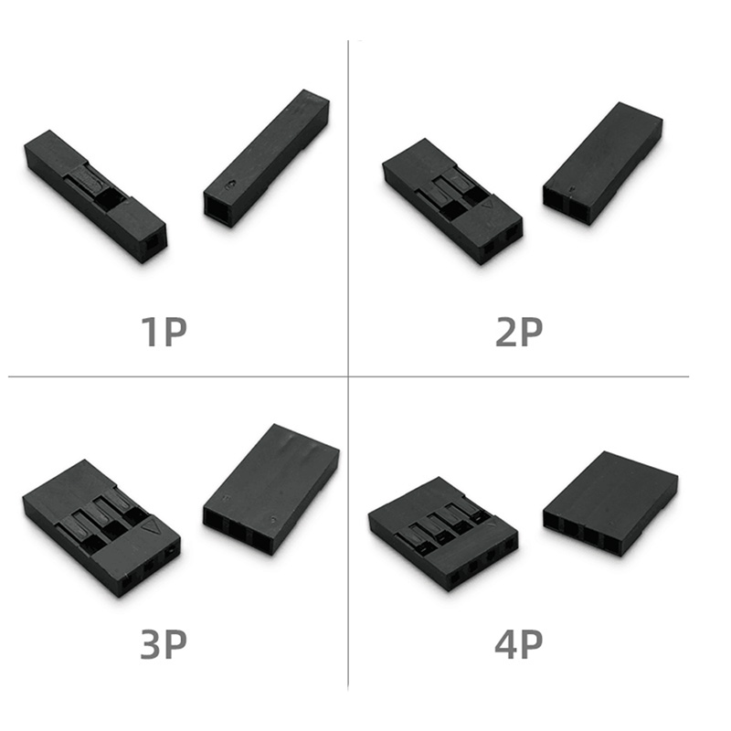 RJX 500pcs DuPont Rubber-shell 2.54mm Spacing DuPont-wire Plug Single Row 1P 2P 3P 4P 5P 6P 7P 8P 9P 10P 12P