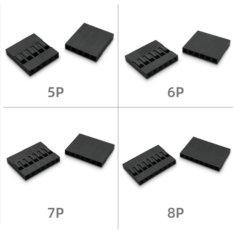 RJX 500pcs DuPont Rubber-shell 2.54mm Spacing DuPont-wire Plug Single Row 1P 2P 3P 4P 5P 6P 7P 8P 9P 10P 12P