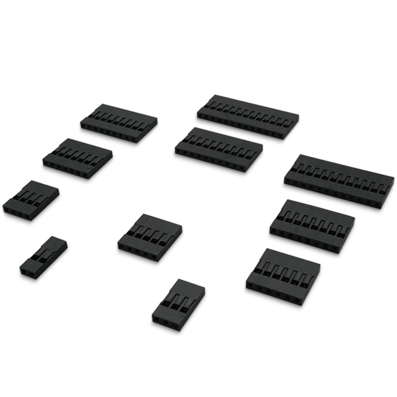 RJX 500pcs DuPont Rubber-shell 2.54mm Spacing DuPont-wire Plug Single Row 1P 2P 3P 4P 5P 6P 7P 8P 9P 10P 12P