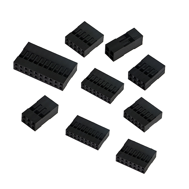 RJX 500pcs DuPont Rubber-shell 2.54mm Spacing DuPont-wire Plug Double Row  2P 3P 4P 5P 6P 7P 8P 9P 10P 