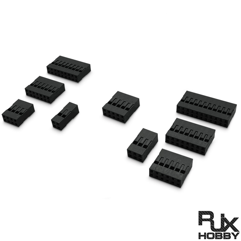 RJX 500pcs DuPont Rubber-shell 2.54mm Spacing DuPont-wire Plug Double Row  2P 3P 4P 5P 6P 7P 8P 9P 10P 