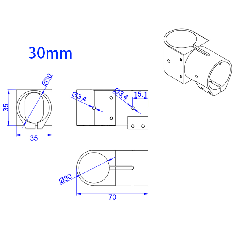 RJX 1pcs 16,20,25,30,40 Landing Gear Aluminum Alloy Tee Tripod Carbon Fiber Tube Connector For Agriculture Drone UAV