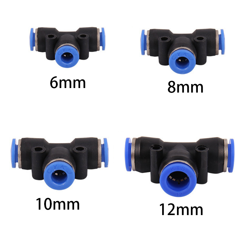 RJX 1pcs Agricultural Crop Protection UAV Fast Plug T-Cock T Joint 6 / 8 / 10 / 12mm Three Direct Links Water Pipe Connectors