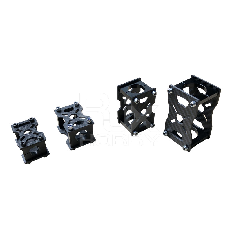 RJXHOBBY 1Sets 12/16/20/22/25/30mm 3K Carbon Fiber Tube Clamp + Motor Mount Fixture Clip Holder Bracket