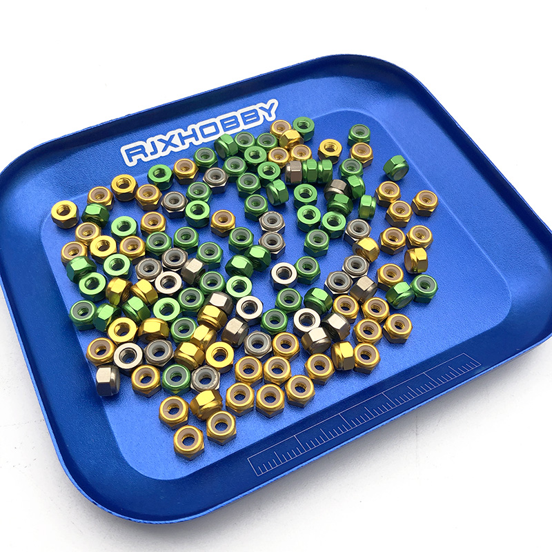 RJX 50pcs M2 M3 M4 M5 M6 Hex Nut Nylon Insert Lock Nut Nyloc Nuts
