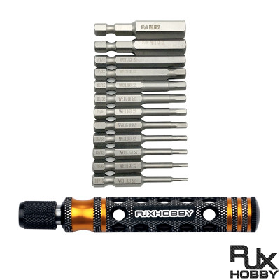 RJXHOBBY 12pcs 1/4 Inch 6.35mm Length 50mm Hex Shank Magnetic Hexagon Screwdriver