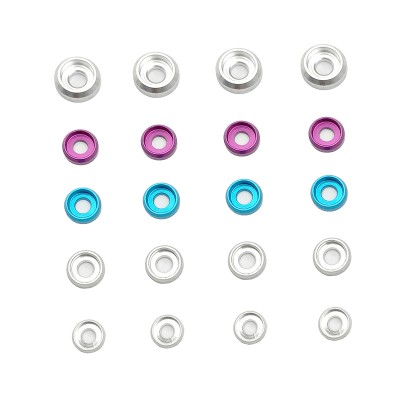 RJXHOBBY 50pcs Aluminum Alloy Washers Gasket finsh cap for M2 M2.5 M3 Round and Hex Head Caps Screws