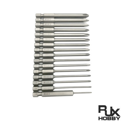 RJX 1/4 Inch 6.35mm 16pcs Phillips Screwdriver PH00 PH0 PH1 PH2