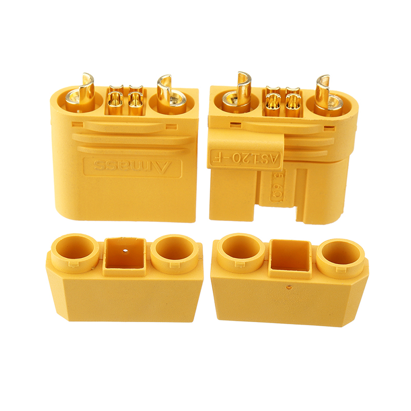 RJX 1Pair Amass AS120 Plug Lithium Battery Male Female Connector Plug with Resistance for RC Drone FPV Racing Multirotor Parts