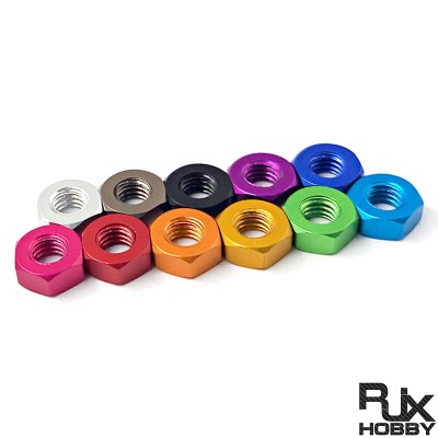 RJX 50pcs Aluminum Nut M3 M4 M5 M6 Nuts Aluminum Alloy Hexagon Nuts anodized 