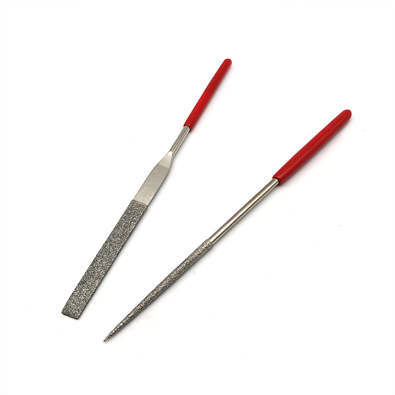 RJX 10Pcs 140mm Round Diamond Needle File / Flat Diamond Needle File