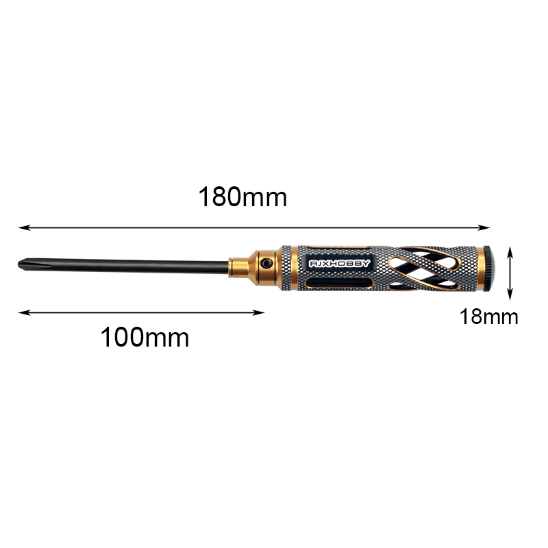 RJXHOBBY Supper Light Knurled Grip HSS titanized Hex /Nut/ Phillips/ Flat Screwdriver 16 pcs kits