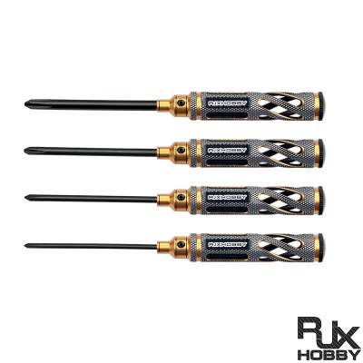 RJX Supper Light Knurled Grip HSS titanized Phillips Screwdriver Tools 3.0mm 4.0mm 5.0mm 5.8mm for RC FPV Car Boat Airplane