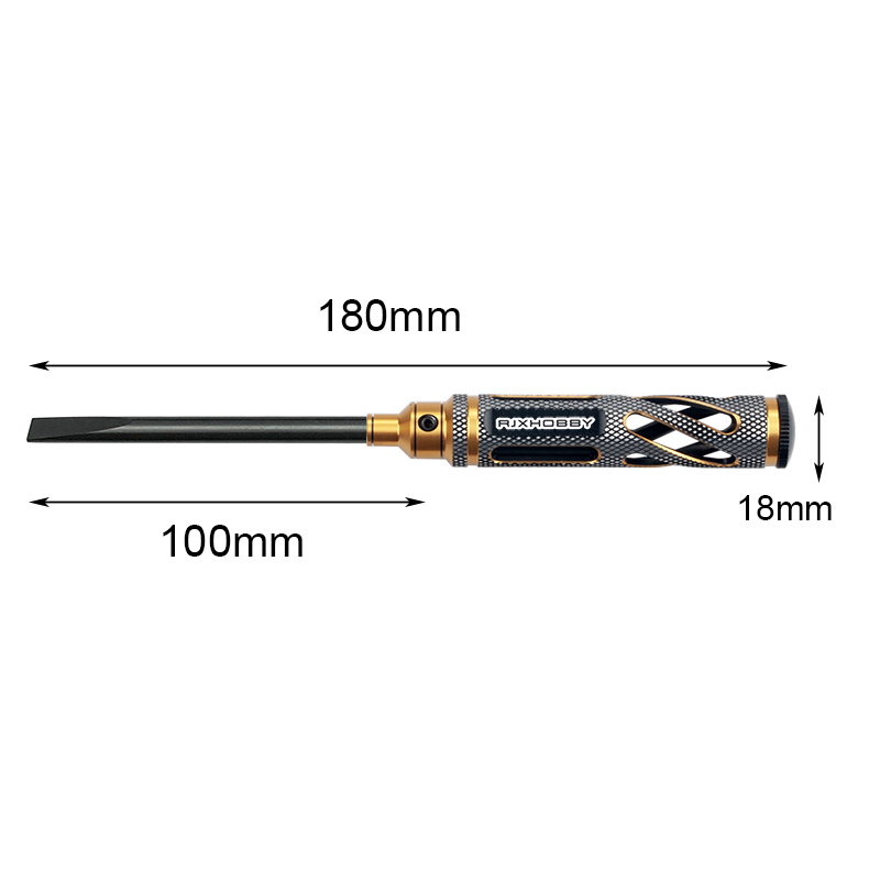 RJXHOBBY Light Knurled Grip HSS titanized Flat Head Screw driver Tools 3.0/4.0/5.0/5.8mm for RC Models Car Boat Airplane