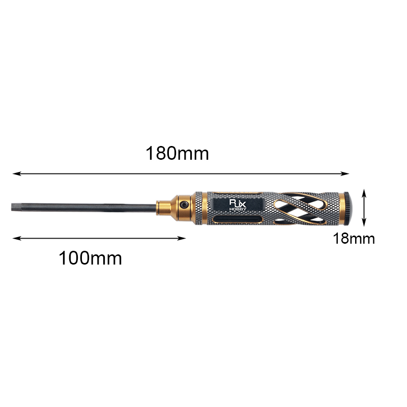 RJXHOBBY Supper Light Knurled Grip HSS titanized Hex Screw driver Tools 1.5mm / 2.0mm / 2.5mm / 3.0mm