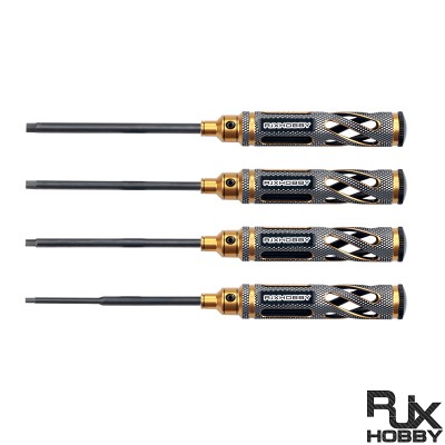 RJXHOBBY Supper Light Knurled Grip HSS titanized Hex Screw driver Tools 1.5mm / 2.0mm / 2.5mm / 3.0mm