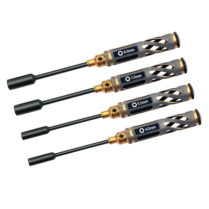 RJX Supper Light Knurled Grip HSS titanized 4.0 5.5 7.0 8.0 Nut Drivers for FPV RC Models Car Boat Airplane