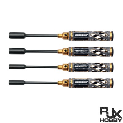 RJX Supper Light Knurled Grip HSS titanized 4.0 5.5 7.0 8.0 Nut Drivers for FPV RC Models Car Boat Airplane