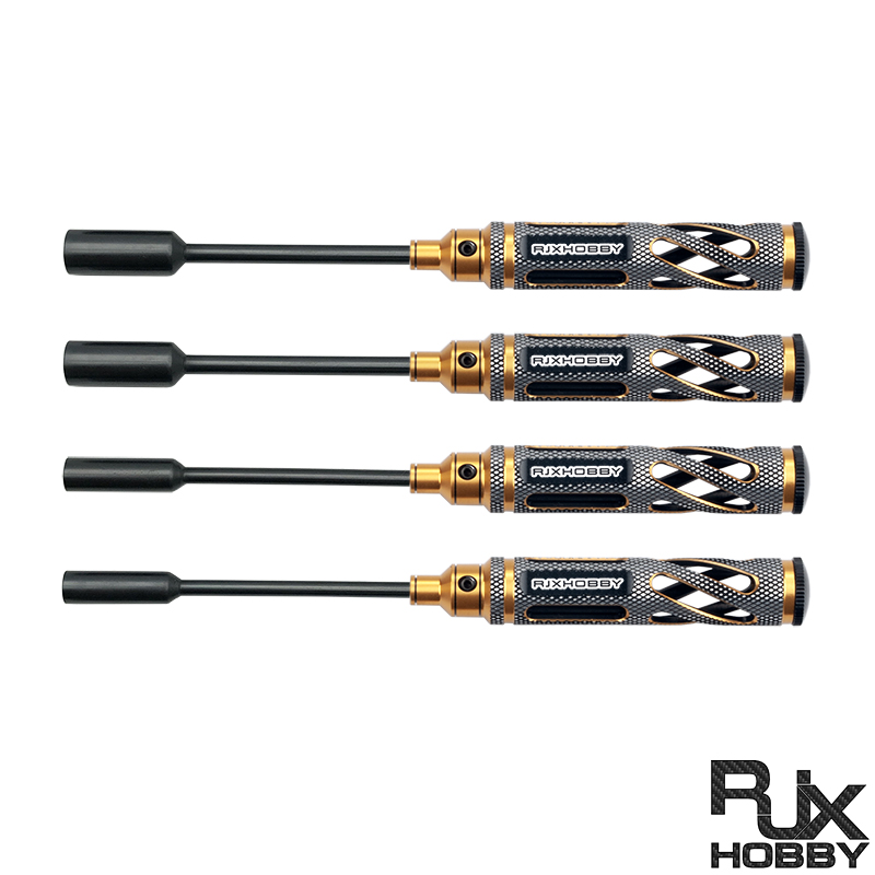 RJXHOBBY Supper Light Knurled Grip HSS titanized Hex /Nut/ Phillips/ Flat Screwdriver 16 pcs kits