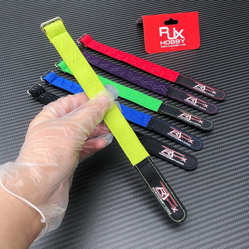 RJXHOBBY 2pcs Kevlar Stitched Non-Slip Silicone Battery Straps(Width: 20mm Length: 180-400mm)