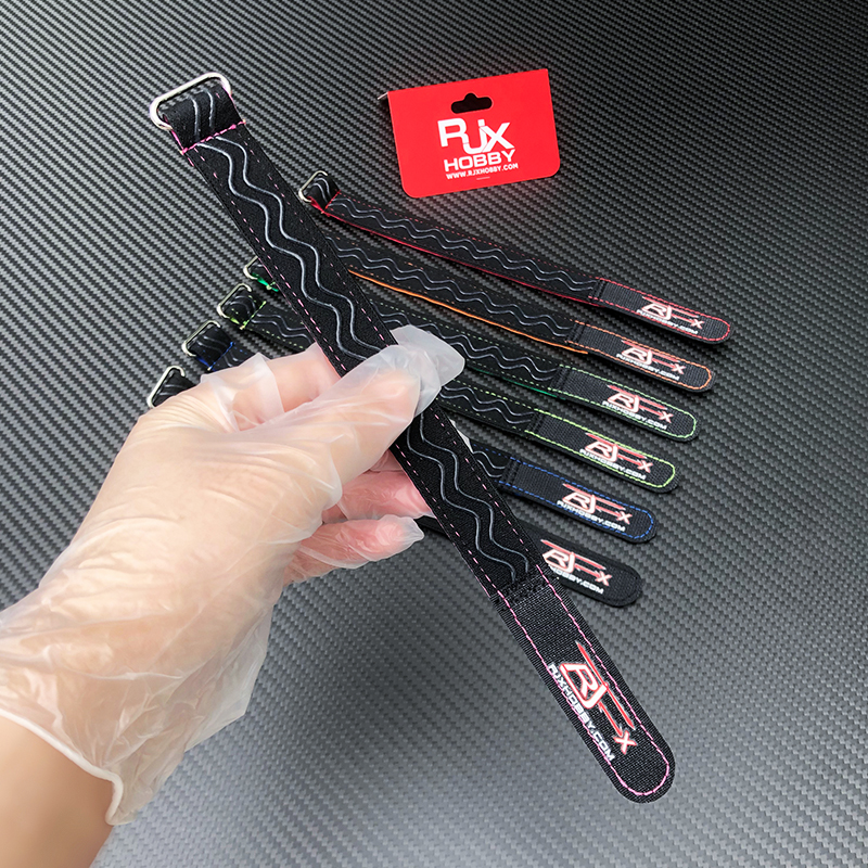 RJXHOBBY 2pcs Kevlar Stitched Non-Slip Silicone Battery Straps(Width: 20mm Length: 180-400mm)
