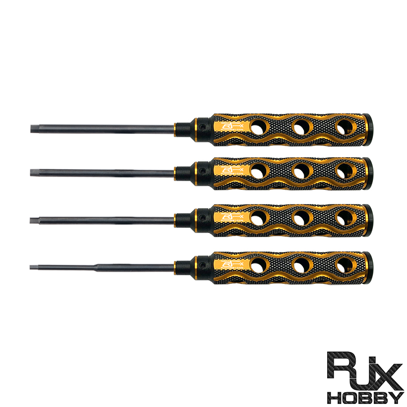 RJX 4pcs Hollow Handle Hex Screw driver Tools Kit Set 1.5mm / 2.0mm / 2.5mm / 3.0mm for RC Models Car Boat Airplane